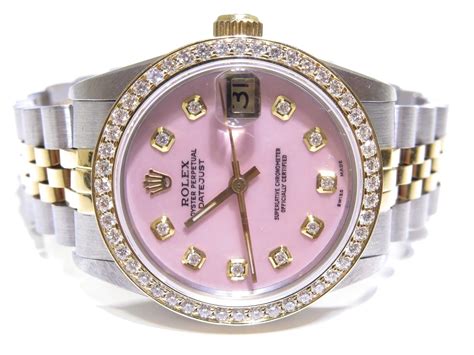 rolex pink face price|pink Rolex watch with diamonds.